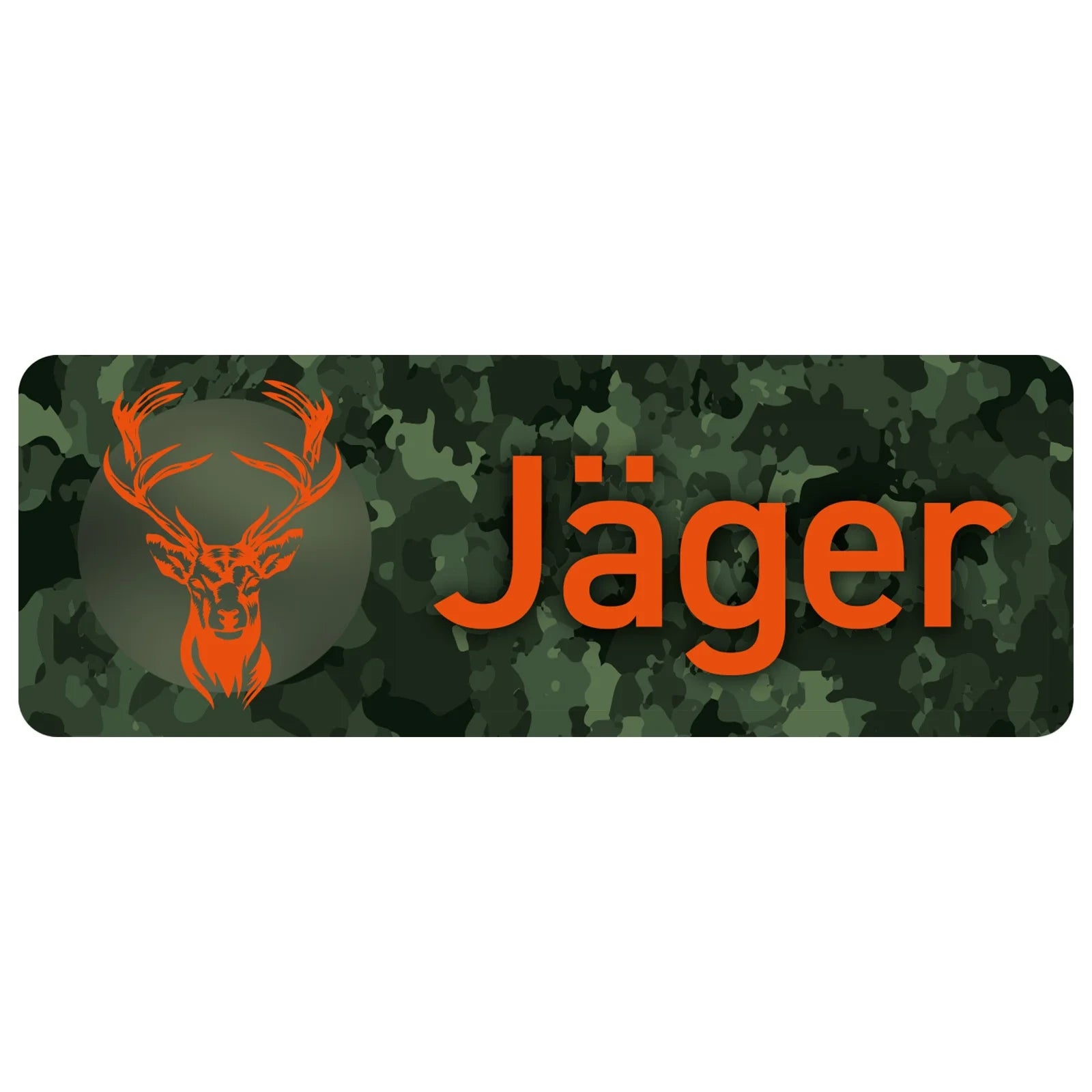 Wilde Hilde Original Magnetschild Jäger in Camo und Orange