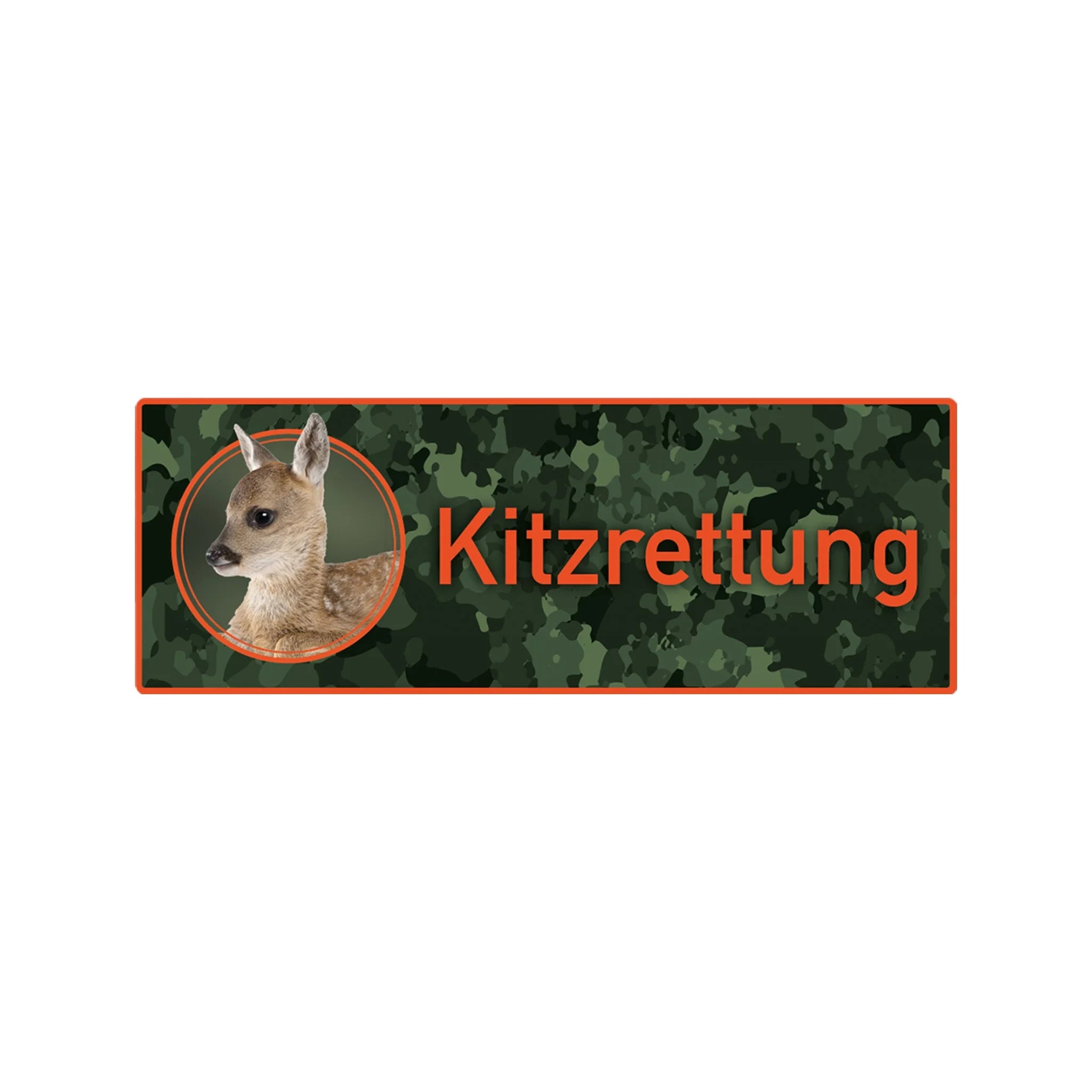 Wilde Hilde Original Magnetschild Kitzrettung in Camo und Orange