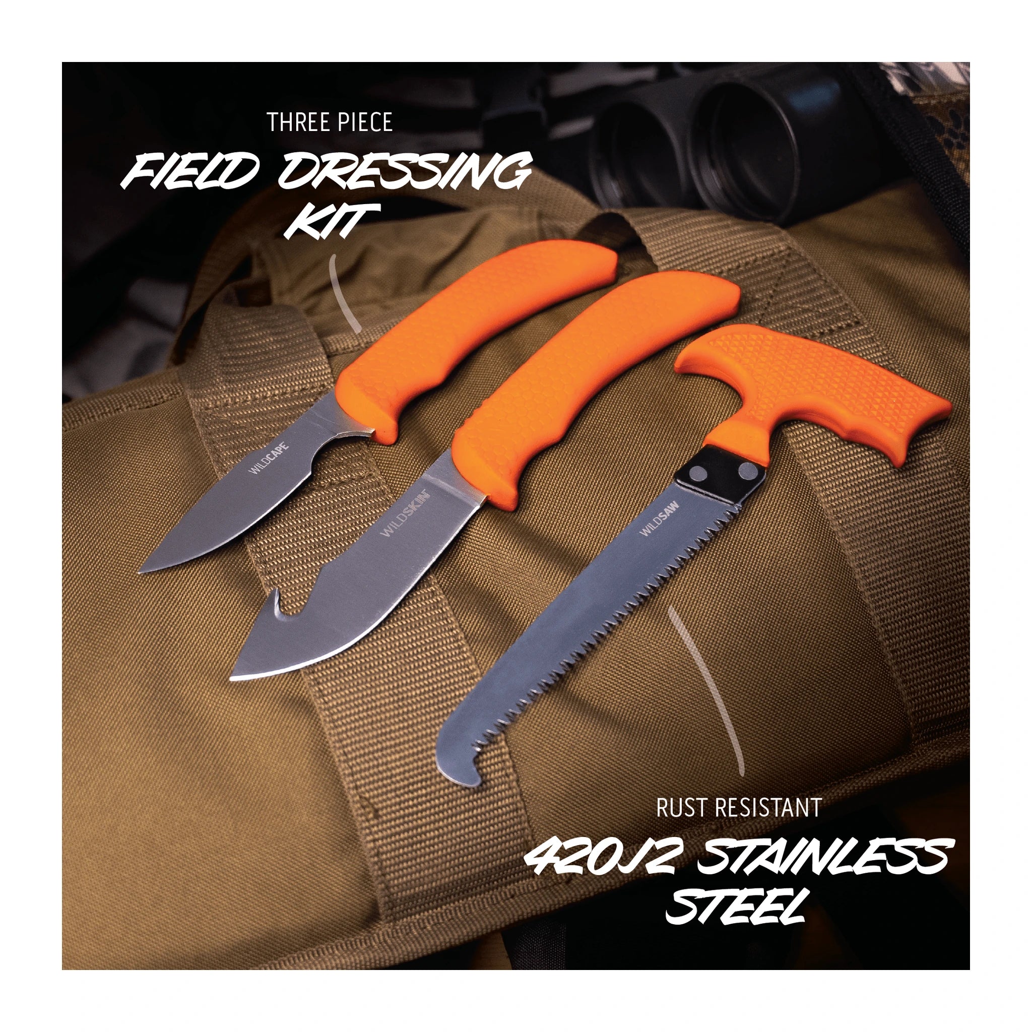 Outdoor Edge WildGuide Dreier-Set mit Caper, Skinner und T-Griff-Säge im Überblick