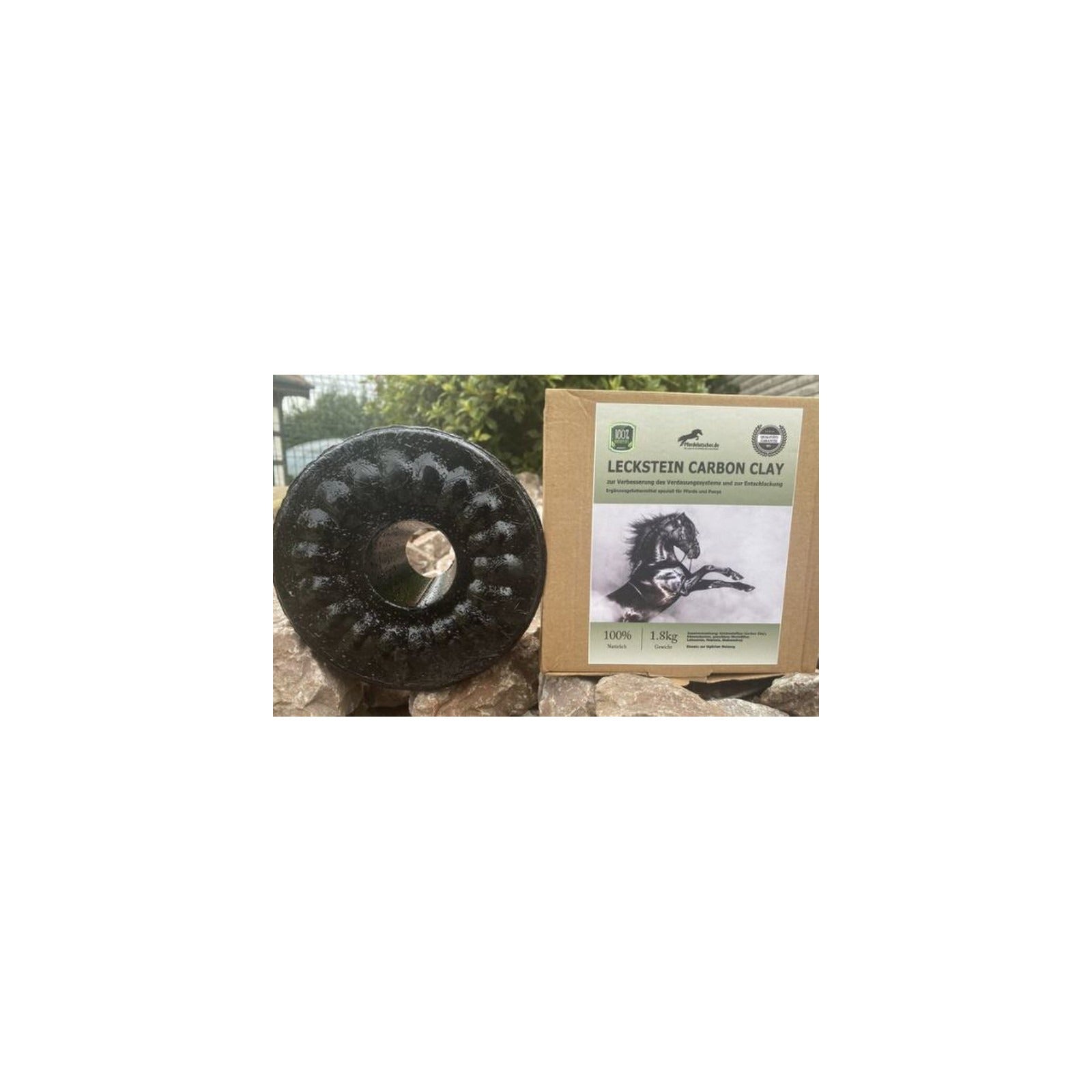 Wildlutscher Leckstein für Pferde und Ponys Carbon Clay 1,8 kg