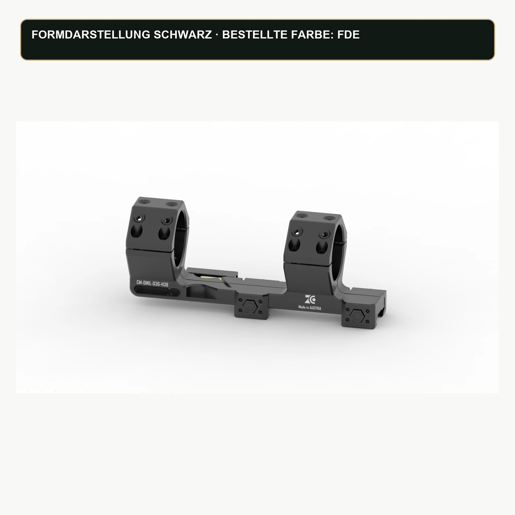 ZCO Cantilever 0 MIL feste Bauform in Schwarz – Formdarstellung; bestellte Ausführung 400-0521 ist FDE