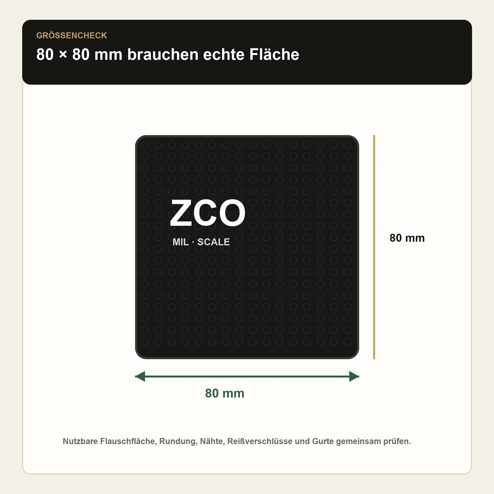 ZCO Patch – Maßberatung für 80 x 80 mm