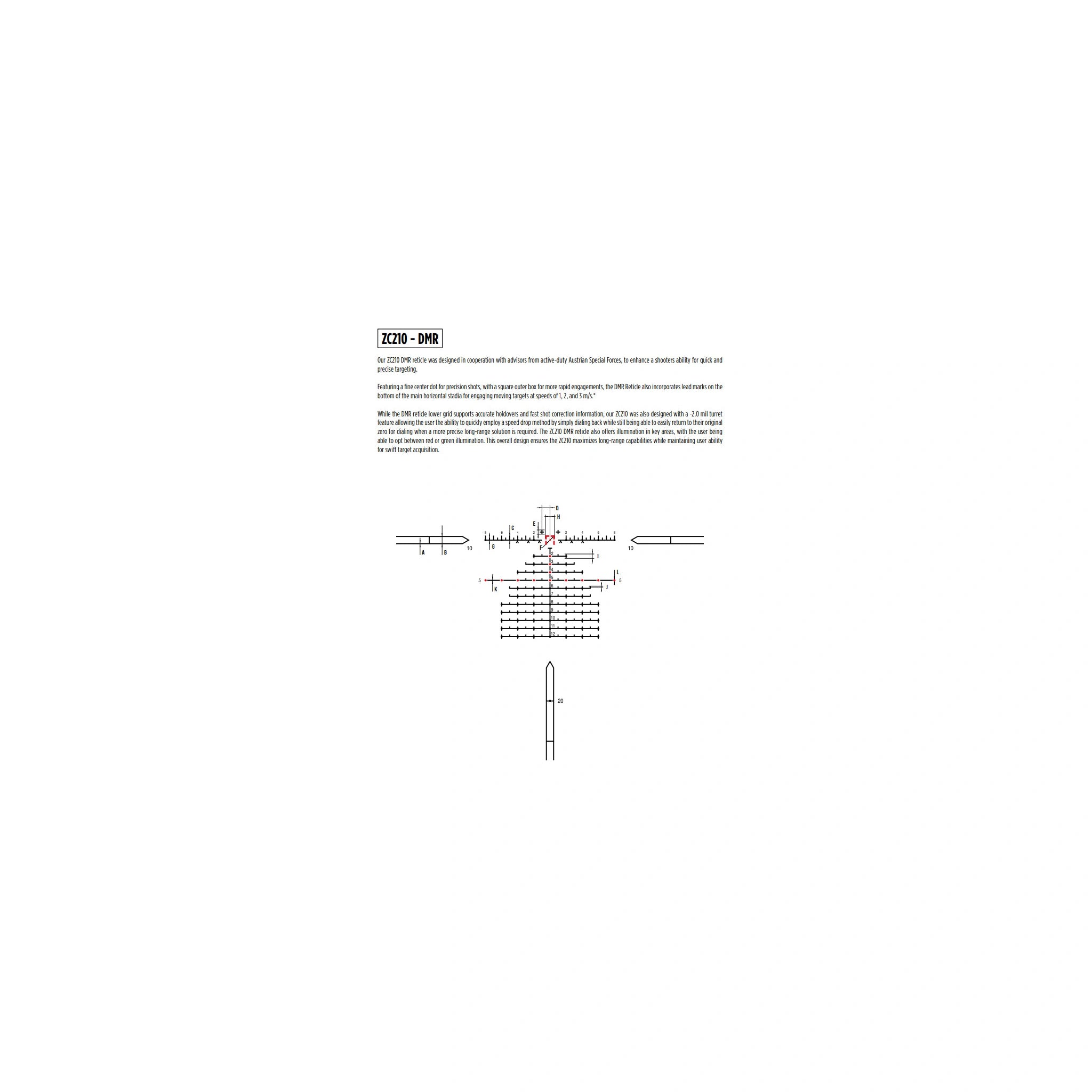 ZCO ZC210 DMR Absehen – Halteraster und Bewegungsmarken