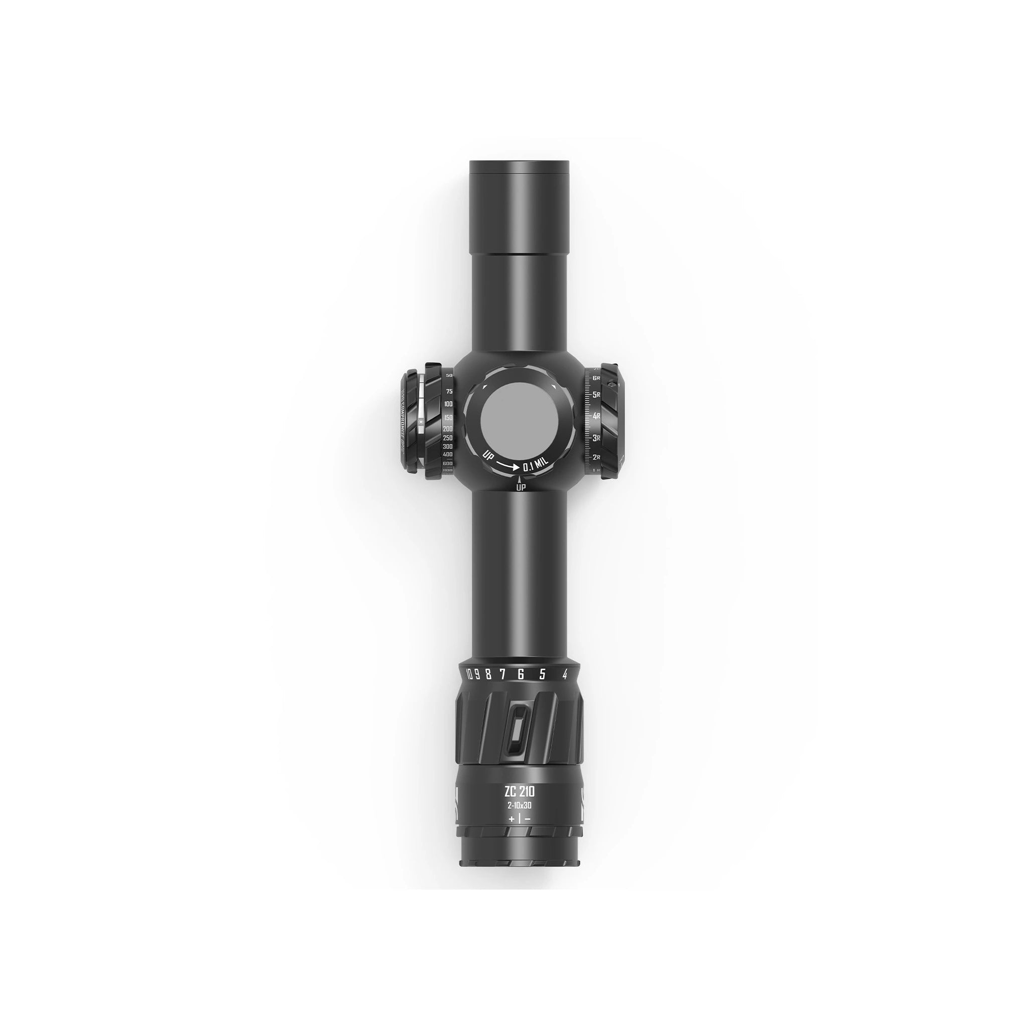 ZCO ZC210 2–10×30 SAN‑1 Schwarz – Turm- und Bedienansicht