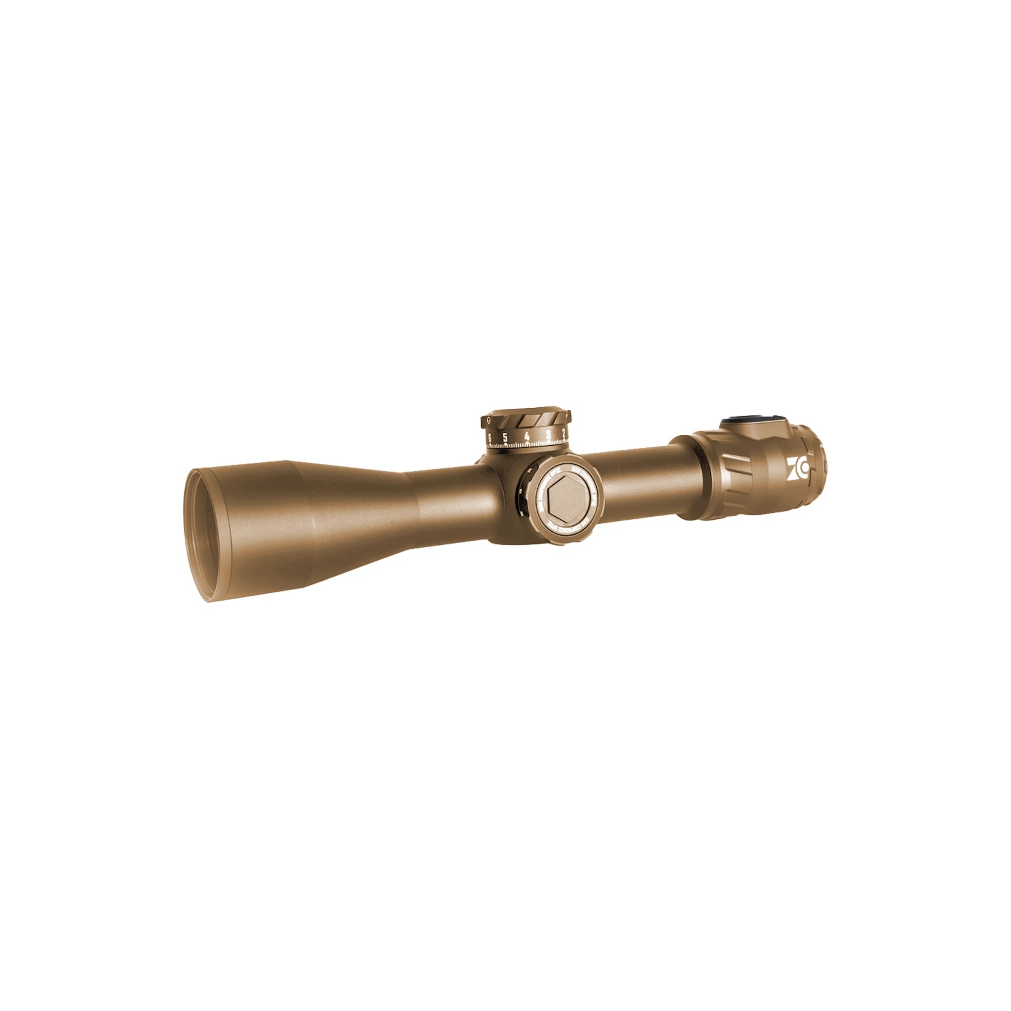 Zero Compromise Optic ZC420H 4–20x50 Zielfernrohr in FDE mit M1H-Absehen, Seitenansicht