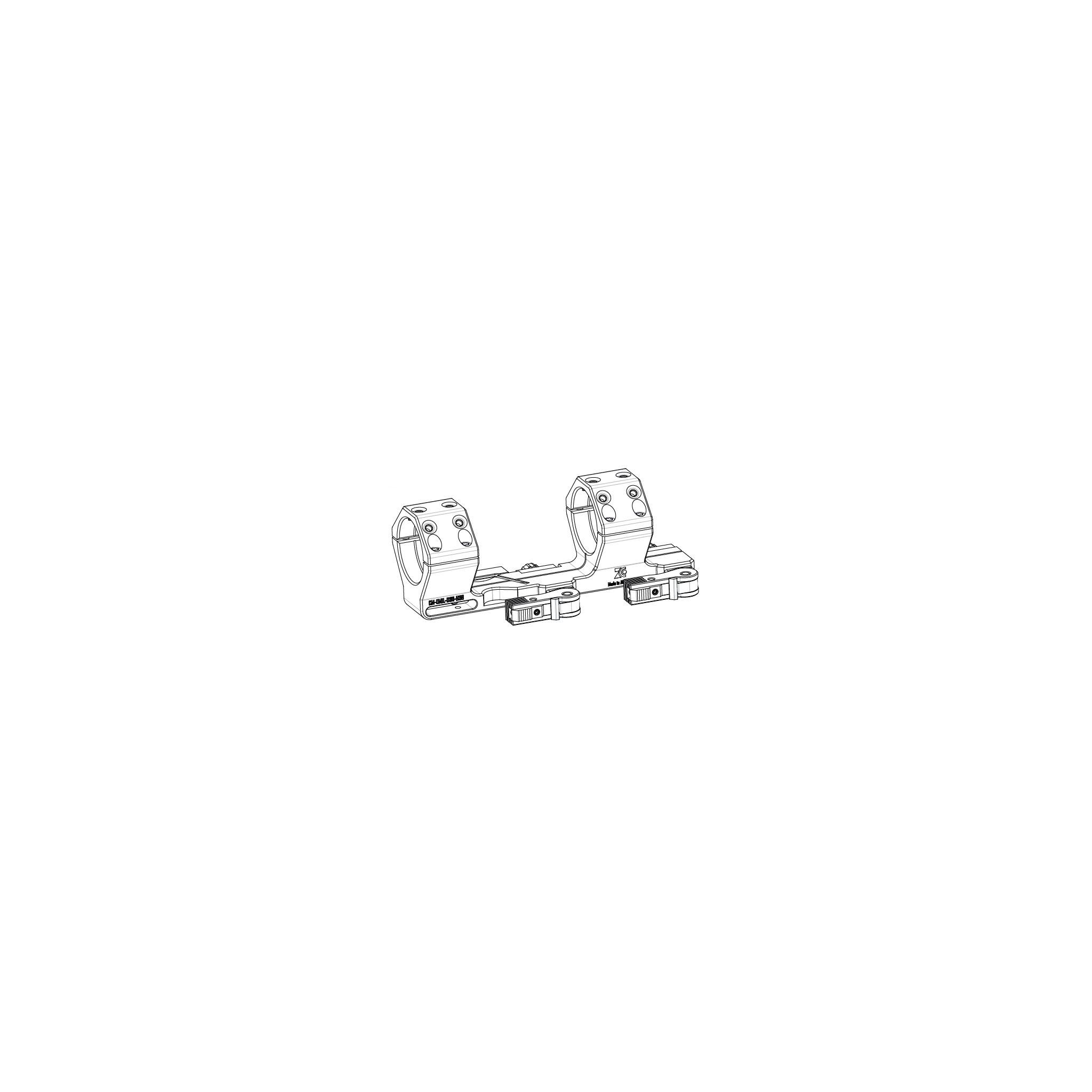 ZCO Cantilever QT 400-0637, Schwarz, 36 mm, 0 MIL, Achshöhe 38 mm